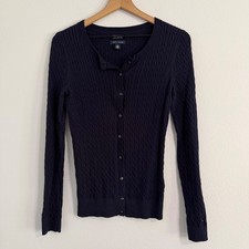 Tommy Hilfiger - 100 Pima Cotton Cable Knit Navy Cardigan Sweater