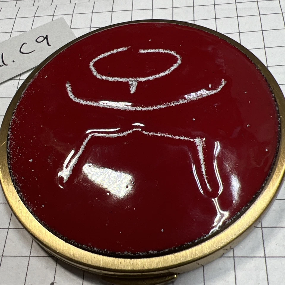 Compact with Carved Red Stone Top - Artisan Piece  - Image 3 of 4