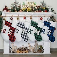 Initial Monogram Christmas Stocking Letters 20" Personalized Initial A Red