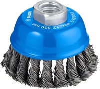 Bosch TopfbüRste, Stahl, Gezopfter Draht, 75 Mm, 0,5 Mm, 12500 U/ Min, M 14
