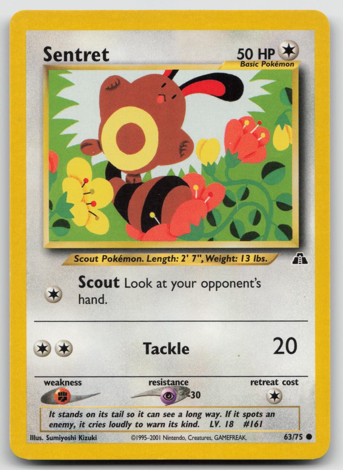 Sentret 63/75 Common Neo Discovery Pokemon Unlimited Lightly Played