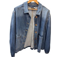 Lane Bryant Denim Jacket Womens 24 Blue Button Front Plus Size