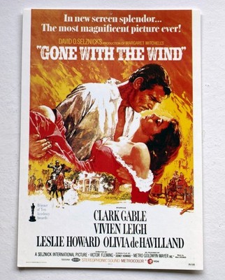Postkarte - GONE WITH THE WIND - Vom Winde verweht - Clark Gable Vivien Leigh