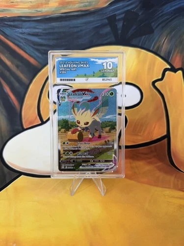 Pokémon TCG Leafeon VMAX Holo Card Evolving Skies 205/203 Ace 10