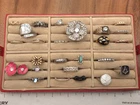 Vintage-Now Costume Fashion Jewelry Rings 25 Piece Mix Tone Crafters Ring Lot #8