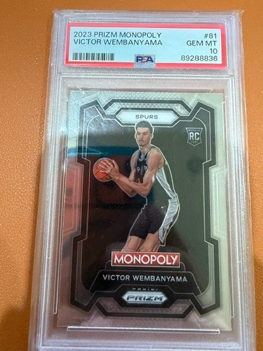 2023 Panini Prizm Monopoly Victor Wembanyama #81 Rookie RC Gem Mint PSA 10