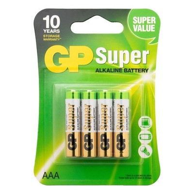 4x GP Super Alkaline Batterie AAA Micro im Blisterpack (4 Stück)