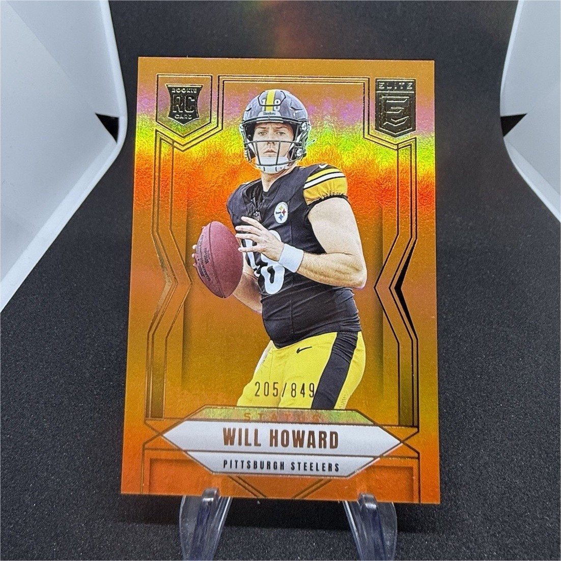 2025 Panini Donruss Elite Status Orange Rookie Will Howard #150 /849 Steelers