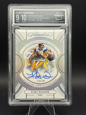Panini 2023 Flawless Kurt Warner Flawless Performances PLAYER NUMBER 13/20 Auto
