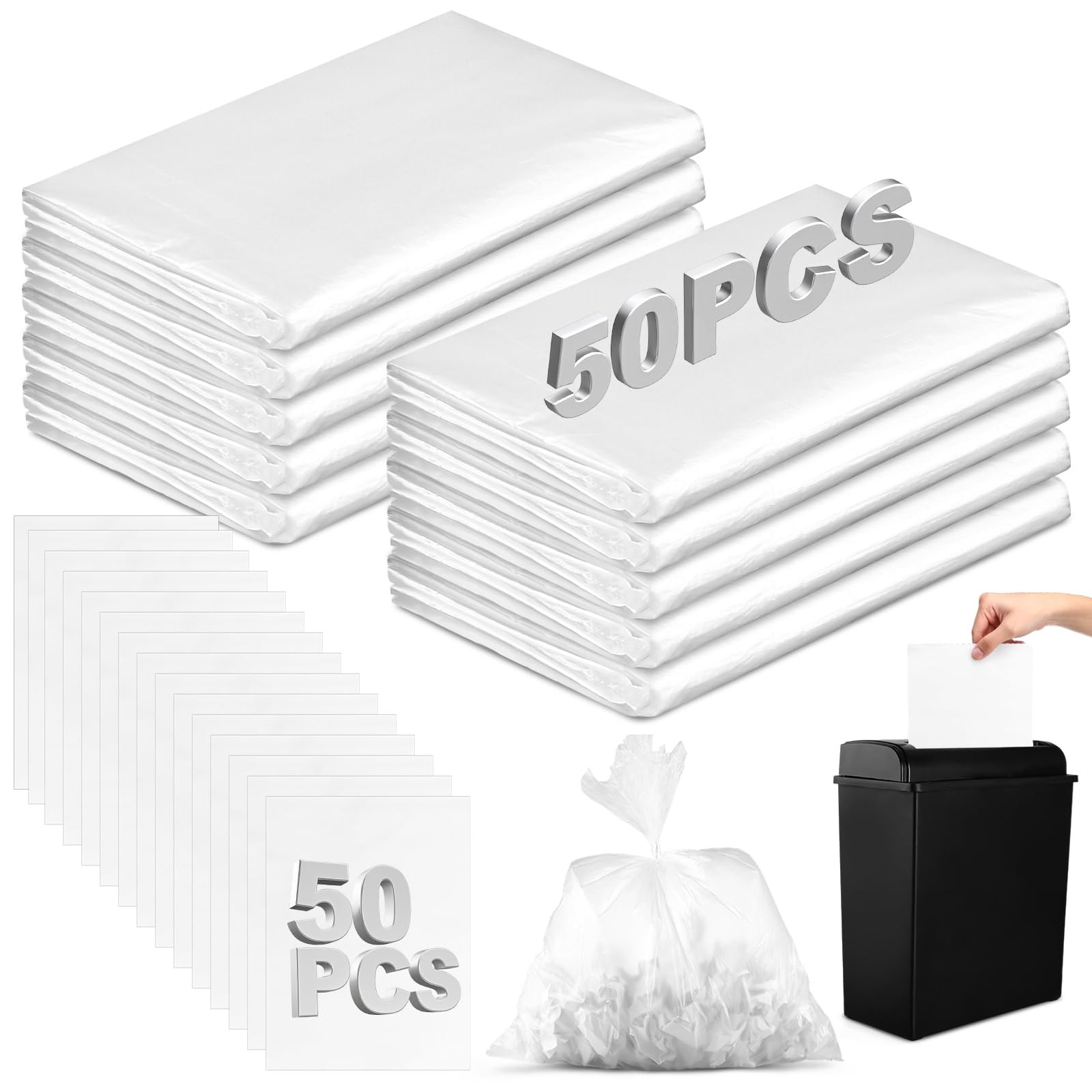 "100 Shredder Bags 15 Gallon + 50 Lubricant Sheets for Home 