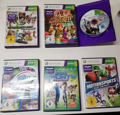 6 Spiele für  X-BOX 360  1 x Assassins Creed, sowie 5 Kinect-Spiele