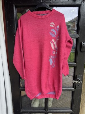 Vintage Levi's hellrosa Strickpullover 80er/90er Blumen Pullover Oversize Gr. M
