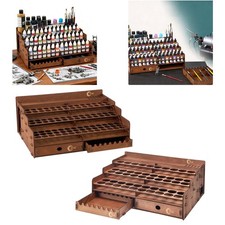 Mal Organizer Regal Kunst Zubehör für Künstler Geschenk mit Pinselhalter Braun Multi