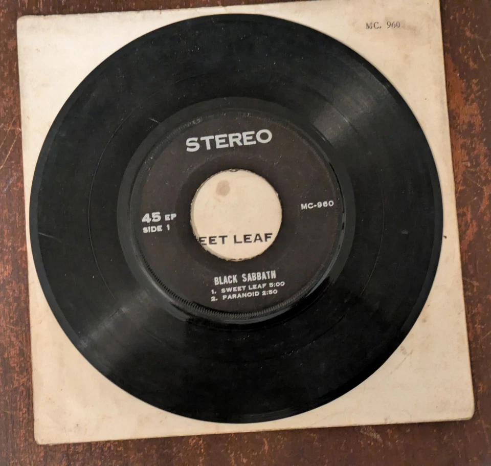Black Sabbath Ultra Rare Thai Iron Man/Paranoid/Sweet Leaf EP VG+ - Image 3 of 4