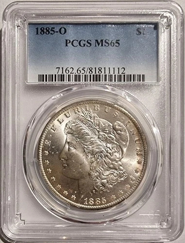 1885-O  Morgan Silver Dollar  PCGS MS65 90% silver