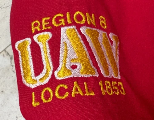VTG 90s Saturn Auto UAW 3 Million & Counting Prime Union Jacket Red Sz L Bomber image 6