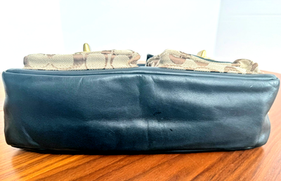 RARE Vintage Y2K Coach Legacy Black Khaki Monogram Turnlock