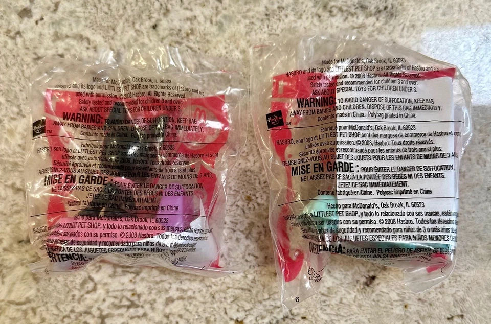 McDonald's 2005 Littlest Pet Shop Lot of Ten (1-6, with both colors 1-4) - NEW - Image 3 of 4