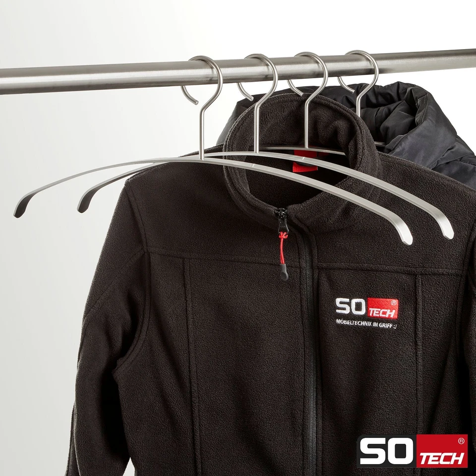 Kleiderbügel Edelstahl Design Garderobenbügel für Kleiderstange bis Ø30mm SOTECH - Bild 4 von 4