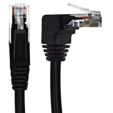 10FT Cat6 Ethernet Cable Right/Left/Up/Down 90 Degree Angle Patch Cord Black