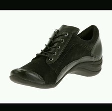 Hush Puppies KENDRA ALTERNATIVE Womens Black Leather/Suede Oxfords HW05226-001