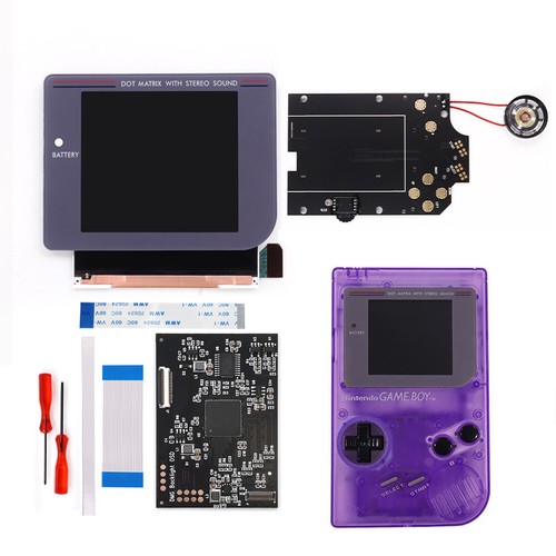 DMG Laminated Q5 Larger Display IPS screen Kits+Pre-cut Shell For Gameboy GB DMG - Picture 23 of 29