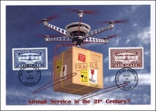 Sc. 5281-2 Airmail Centennial - Drone Dragon Cards Dual-Cancel FDC