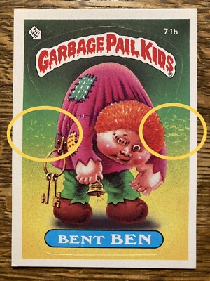 1985 Topps Garbage Pail Kids GPK OS2 BENT BEN 71b GOLD DUST PRINT
