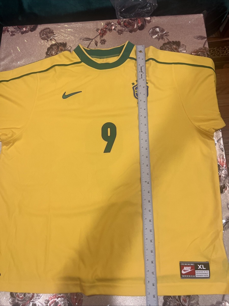 Nike Brazil Ronaldo #9 Reissue 1998 World Cup Home Jersey Nike Brazil Ronaldo #9 Reissue 1998 World Cup Home Jersey