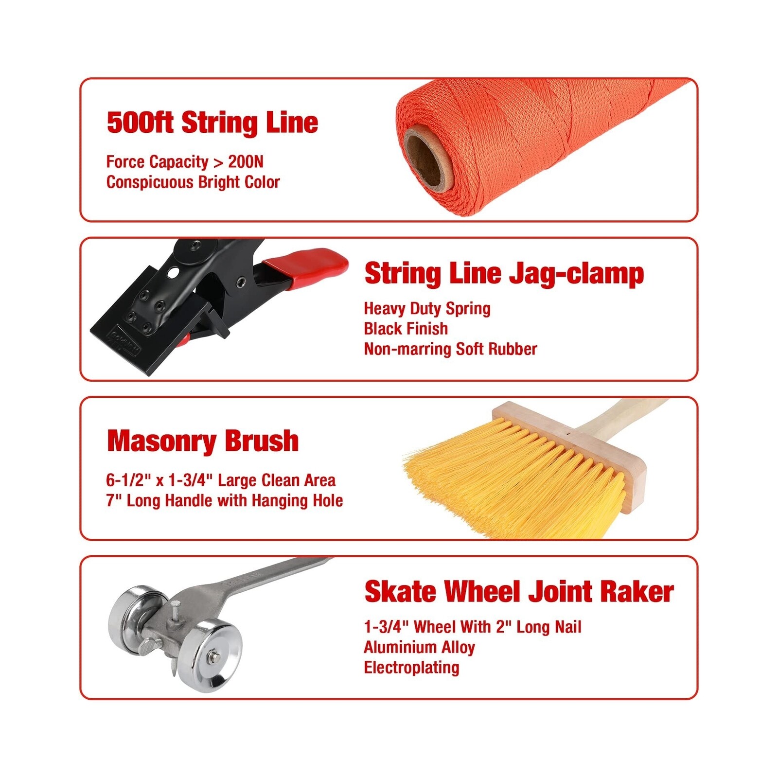 Goldblatt 12PC Masonry Hand Tool Set Organized in Tool Bag - Philadelphia/Poi...