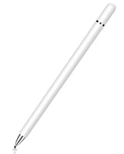 Stylus Touch Screen Pen Fiber Tip Aluminum Lightweight White for Cell Phones