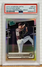 2020 Donruss Optic RP14 MacKenzie Gore Rated Prospects-Holo PSA GM MT 10 Padres