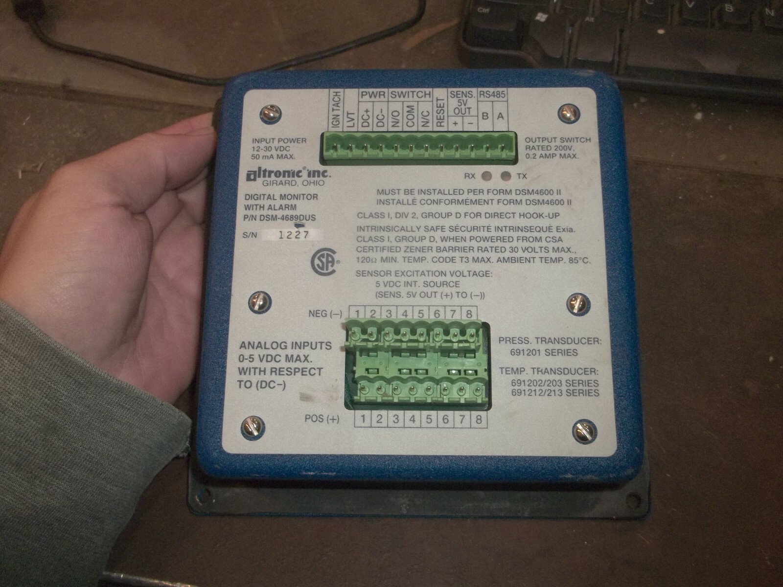 ALTRONIC DSM4689DUS DIGITAL MONITOR WITH ALARM (1521) eBay