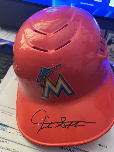 Florida Marlins Full Size Giancarlo Stanton JSA cert orange Helm