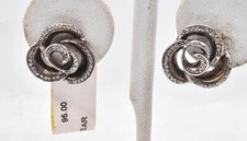 New never worn - Rose gold over Sterling Silver CZ Open Flower Pierced earrings