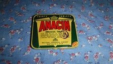 Vintage Anacin Analgesic Tablets Tin Whitehall Pharmacal Co  Adv Sheet Inside