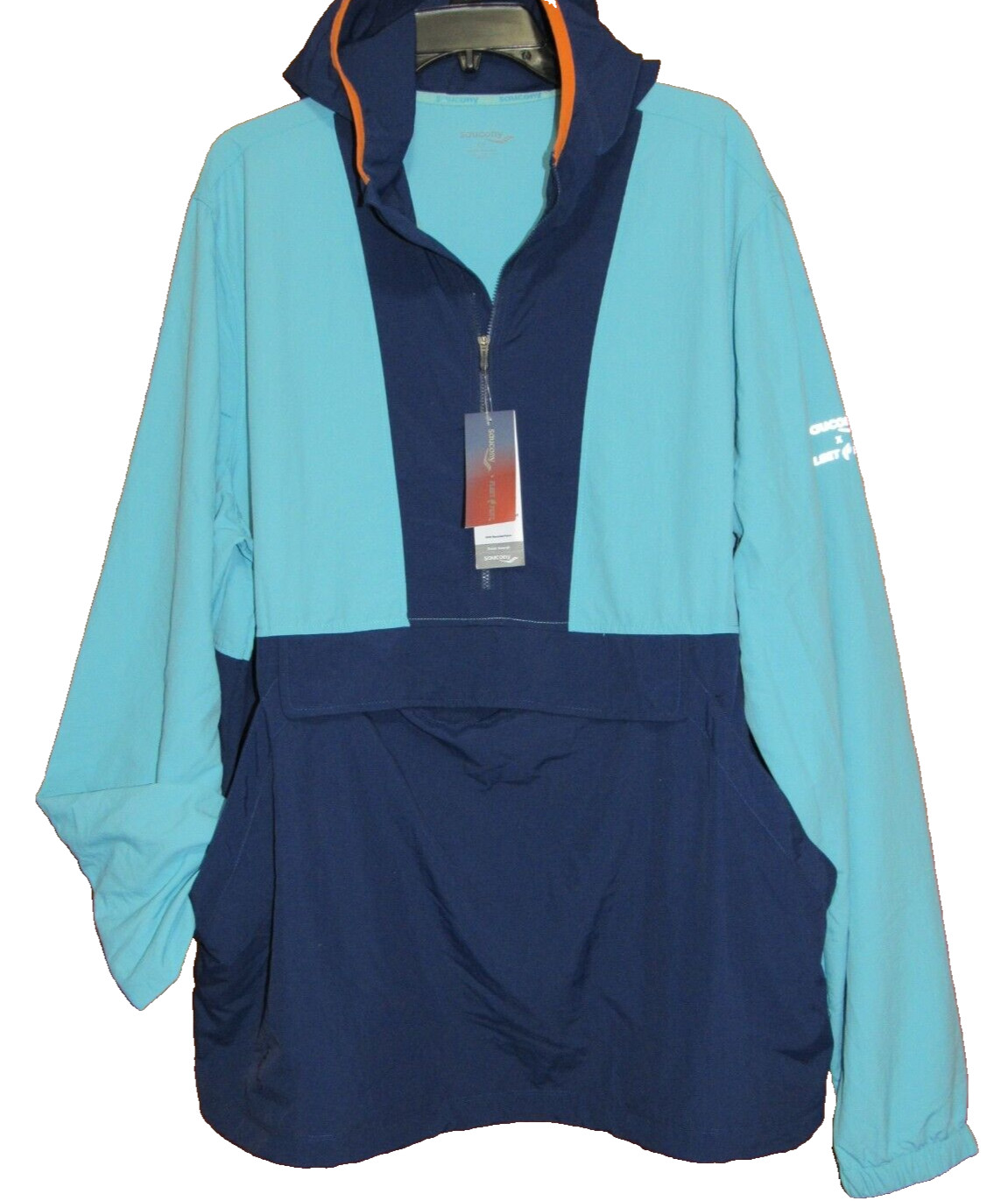 Ветровка Saucony x Fleet Feet мужская XXL синяя на молнии 12 Спортивный анорак для бега в тренажерном зале 8390₽