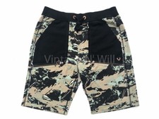 True Religion Mens M Camo/ Black Horseshoe Pocket Casual Drawstring Sweatshorts
