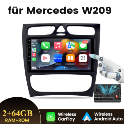 CarPlay Autoradio Android 13 GPS WiFi RDS DAB für Mercedes Benz W209 W203 S203