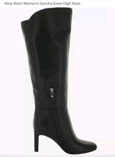 Nine West Sancha Heeled Dress Boot, Women’s Size 9M, Black Leather, New