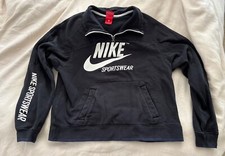 Nike SU181001TWA Sports Wear Unisex Jumper Black Size-S Cotton Used