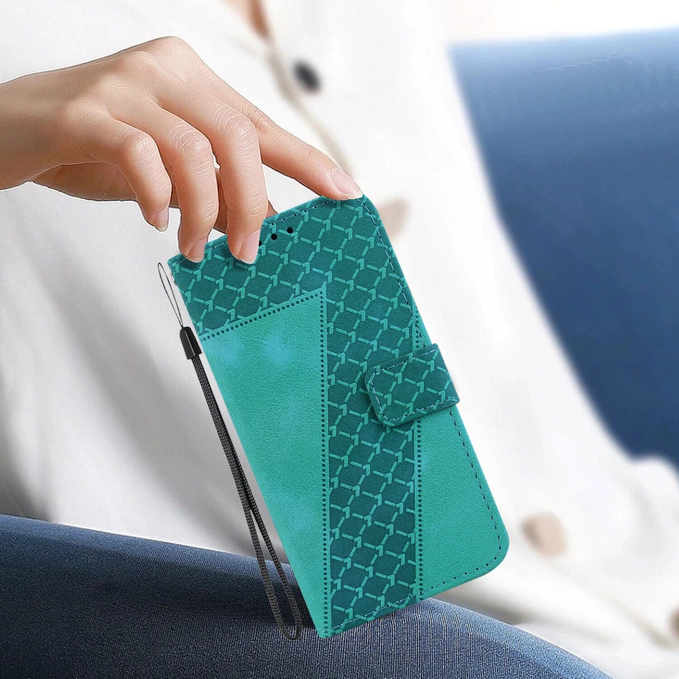 Emboss Leather Wallet Phone Case For Samsung A80 A90 Plus A50 A70 A40 A30 A3 - Image 3 of 4