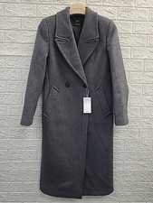 New Mango Gray Wool Blend Lapels Overcoat Size Xsmall
