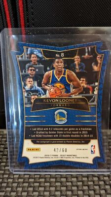 2016-17 Panini Select - Die-Cut Autographs Kevon Looney #8 Pulsar