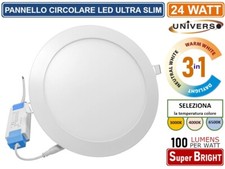 PANNELLO SMD LED ROTONDO DA INCASSO 24W CON DRIVER 2400 LUMEN TRIPLA COLORAZIONE
