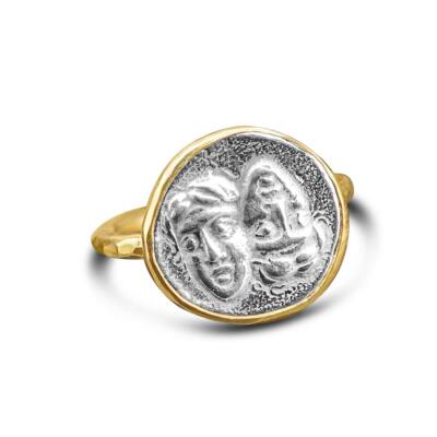 FREE SIZE 925 Sterling Silver Ancient Greek Art Tone Artisan