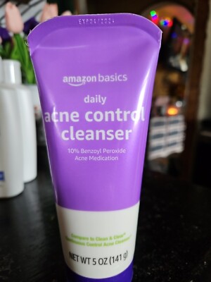 Set Of 2, Amazon Basics Acne Control Cleanser, 10% Benzoyl Peroxide, 5 oz