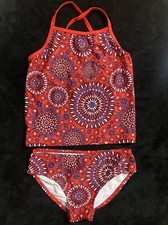 size 12 Kanu Surf kids Red two piece Tankini Swimsuit