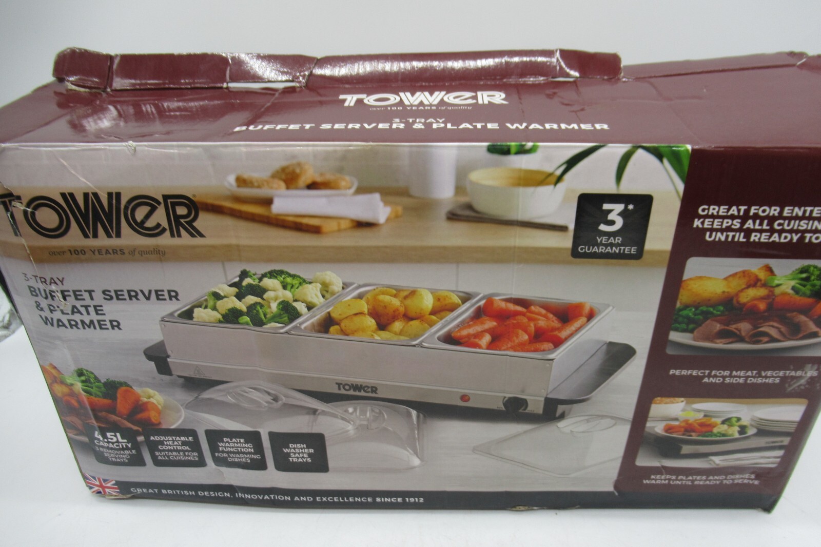 TOWER 3Tray Buffet Server and Plate Warmer eBay