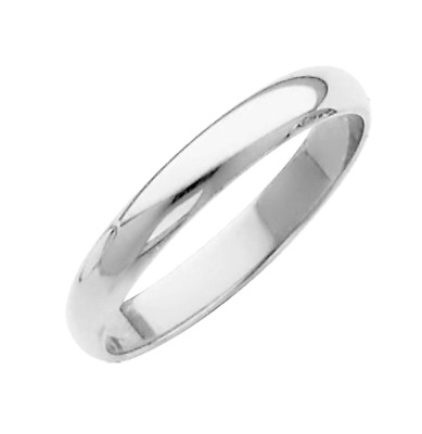 14K massiver echter bequemer Weißgold klassischer schlichter Ehering Ring Herren Damen
